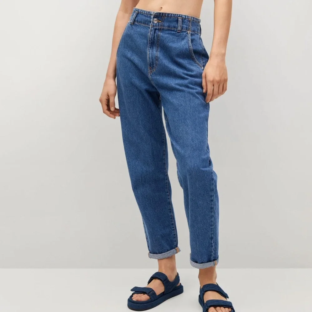 Mango High-Waist Straight Leg Slouchy Jeans - Picture 1 of 12